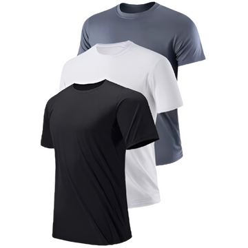 Kit de t-shirts pour hommes, composé de chemises basiques en coton, disponibles en plusieurs couleurs et styles, parfaites pour un usage quotidien et confortables pour toutes les saisons.