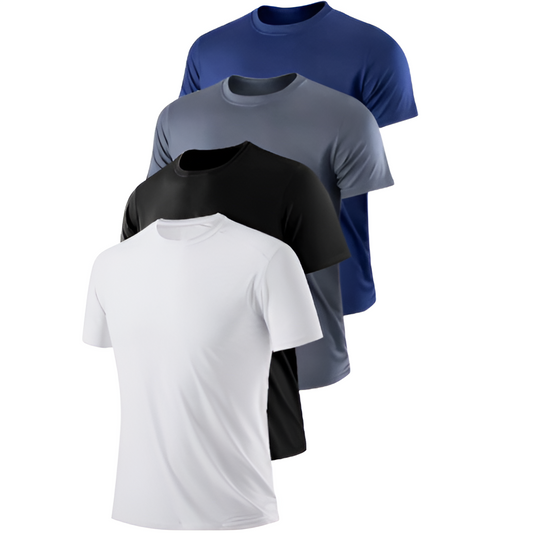 Kit de t-shirts pour hommes, composé de chemises basiques en coton, disponibles en plusieurs couleurs et styles, parfaites pour un usage quotidien et confortables pour toutes les saisons.