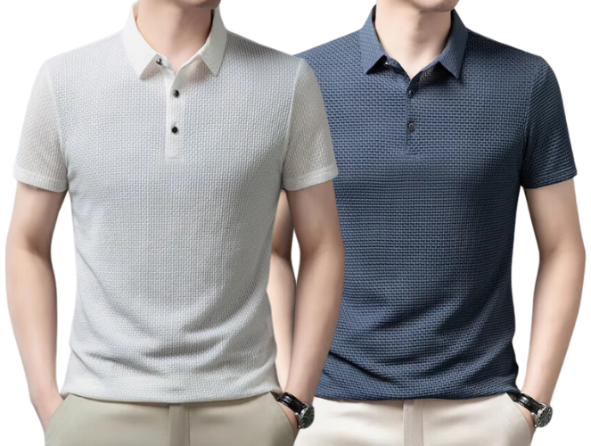 Polo élégante en coton premium avec un col ajusté et trois boutons, dans une teinte sophistiquée, parfaite pour les occasions décontractées et formelles.