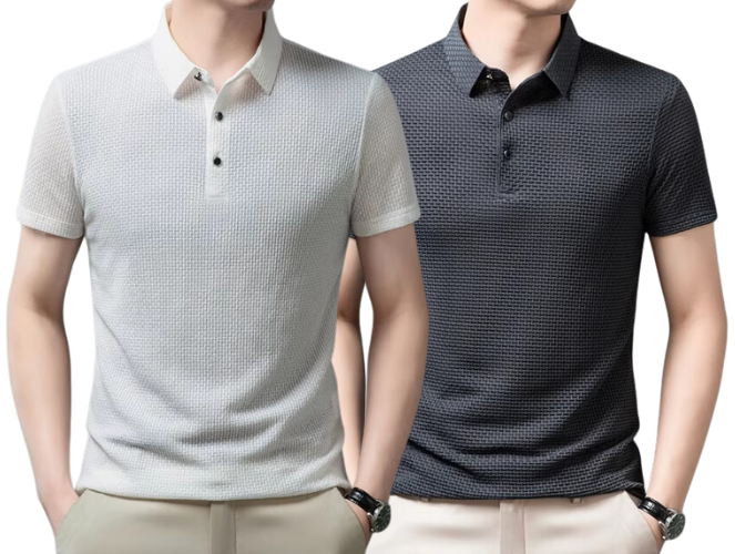 Polo élégante en coton premium avec un col ajusté et trois boutons, dans une teinte sophistiquée, parfaite pour les occasions décontractées et formelles.