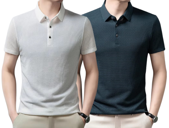 Polo élégante en coton premium avec un col ajusté et trois boutons, dans une teinte sophistiquée, parfaite pour les occasions décontractées et formelles.