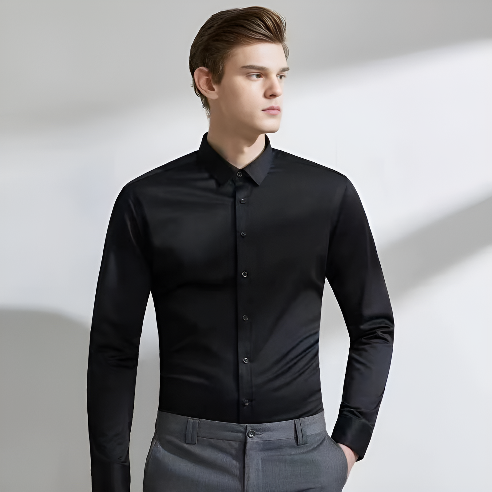 Chemise Élastiquée | FlexStyle – Chemise élégante pour homme avec tissu élastique, offrant un ajustement parfait, confort et flexibilité au quotidien. Idéale pour ceux qui recherchent style et liberté de mouvement, avec une finition sophistiquée et un design moderne.