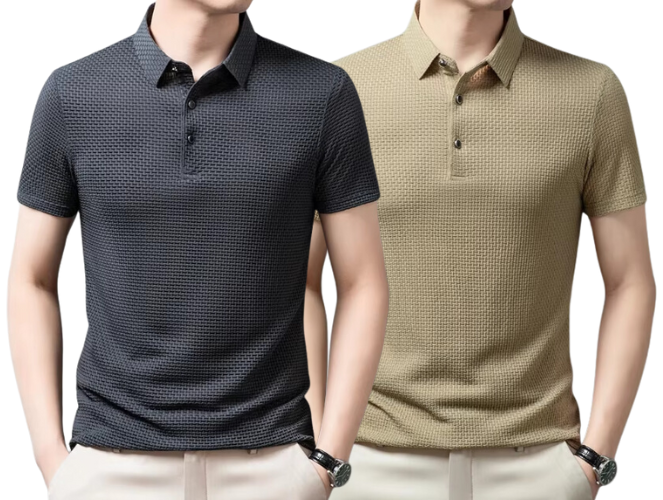 Polo élégante en coton premium avec un col ajusté et trois boutons, dans une teinte sophistiquée, parfaite pour les occasions décontractées et formelles.