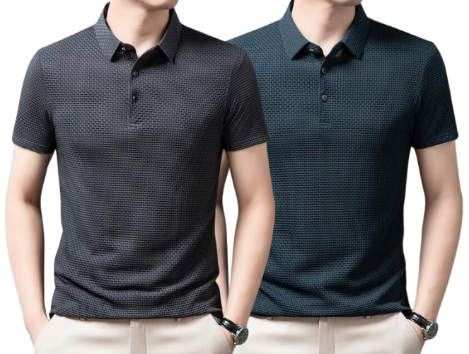 Polo élégante en coton premium avec un col ajusté et trois boutons, dans une teinte sophistiquée, parfaite pour les occasions décontractées et formelles.