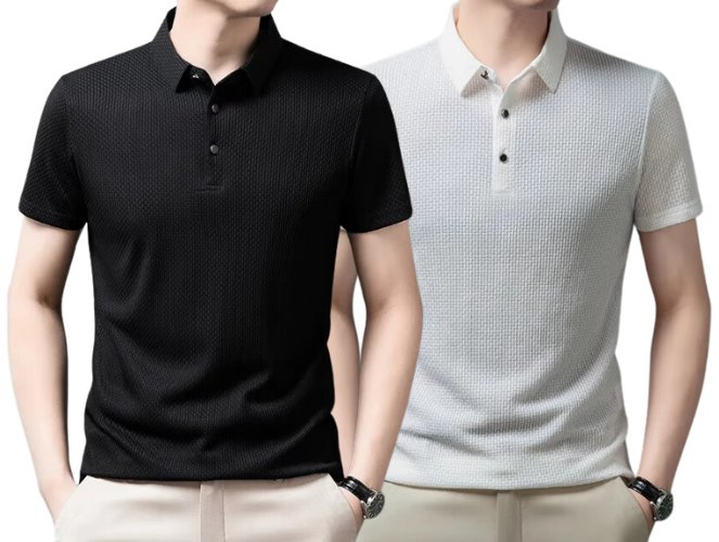 Polo élégante en coton premium avec un col ajusté et trois boutons, dans une teinte sophistiquée, parfaite pour les occasions décontractées et formelles.