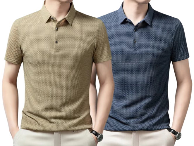 Polo élégante en coton premium avec un col ajusté et trois boutons, dans une teinte sophistiquée, parfaite pour les occasions décontractées et formelles.